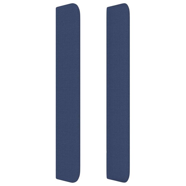 vidaXL Hoofdbord met randen 93x16x118/128 cm stof blauw
