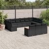 vidaXL 13-delige Loungeset met kussens poly rattan zwart
