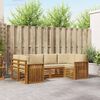 vidaXL Hoekbank Set met kussen 6 pcs Naturel Massief Acaciahout