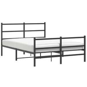 vidaXL Bedframe met hoofd- en voeteneinde&nbsp;metaal zwart 135x190 cm