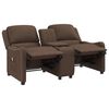 vidaXL Massagestoel 2-zits verstelbaar met bekerhouders stof bruin