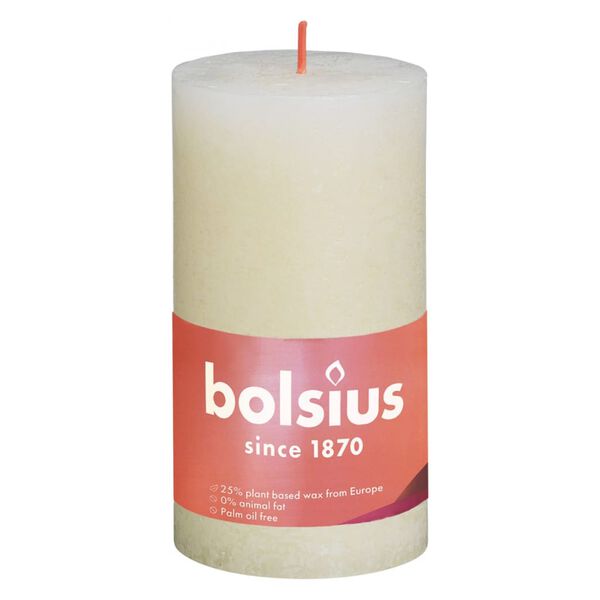 Bolsius Stompkaarsen Shine 4 st rustiek 130x68 mm zacht parelkleurig