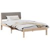 vidaXL Bedframe Bruin en taupe 100 x 200 cm Massief grenenhout