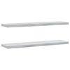 vidaXL Wandschappen 2 st 100x23,5 cm roestvrijstaal zilverkleurig