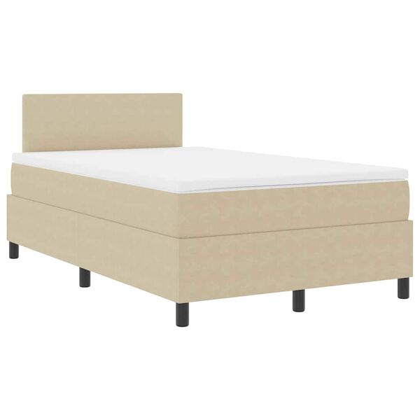 vidaXL Boxspringbed Lichtgrijs en wit. 120 x 190 cm Katoen Stof