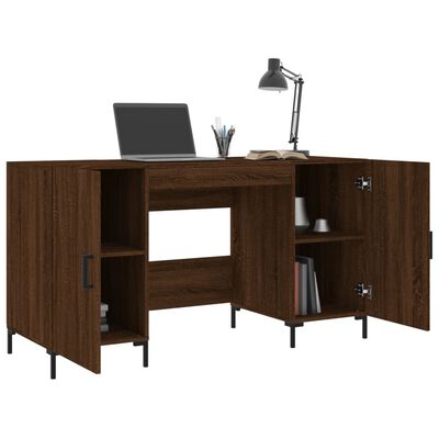 vidaXL Bureau 140x50x75 cm bewerkt hout bruin eikenkleur