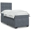 vidaXL Boxspring met matras fluweel donkergrijs 90x200 cm