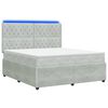 vidaXL LED Boxspring Bed met Matras Lichtgrijs 180 x 200 cm Fluweel