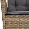 vidaXL 5-delige Tuinset met kussens poly rattan beige