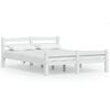 vidaXL Bedframe massief grenenhout wit 140x200 cm