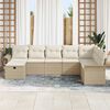 vidaXL Tuin Sofa Set met kussen met opslag 8 pcs Beige Poly riet