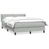 vidaXL Boxspring met matras fluweel lichtgrijs 140x220 cm
