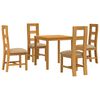 vidaXL Eetkamerset 5 st Beige Massief Eikenhout