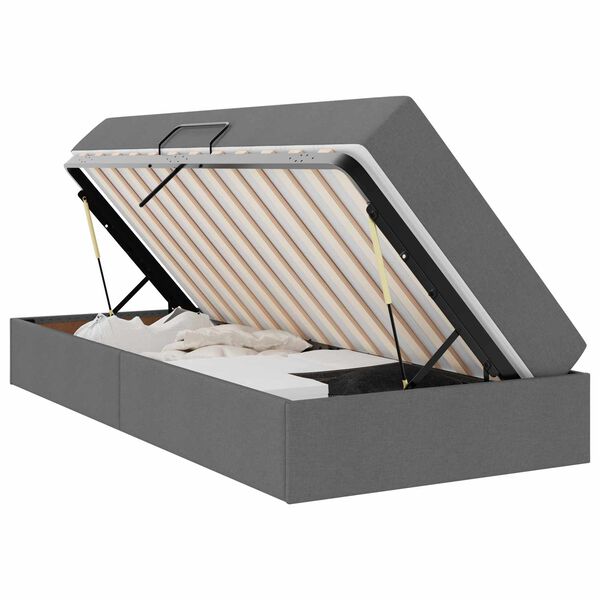 vidaXL Opbergbed met matras Donkergrijs 100 x 200 cm Polyester