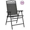 vidaXL Opklapbare stoelen, 8 stuks, gem&ecirc;leerd grijs, staal en Textilene.