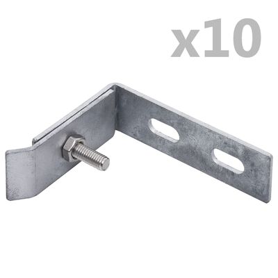 vidaXL Wand hoekverbinding 10 sets zilverkleurig