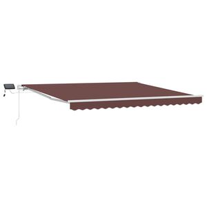 vidaXL Luifel handmatig uittrekbaar met LED 400x300 cm bruin