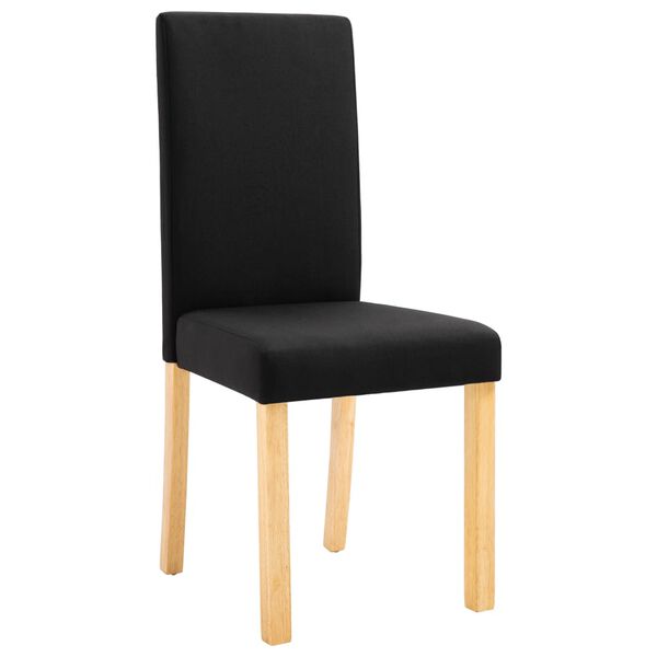 vidaXL Eetkamerstoelen 4 st stof zwart