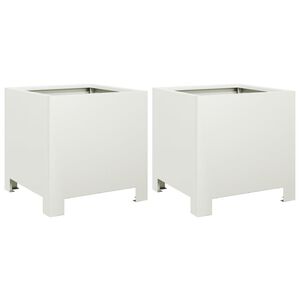 vidaXL Plantenbakken 2 st 30x30x30 cm staal wit