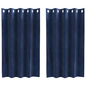 vidaXL Verduisterende gordijnen 2 st Donkerblauw 140 x 140 cm fluweel