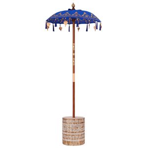 vidaXL Balinese parasol met basis Blauw 95 x 95 x 260 cm