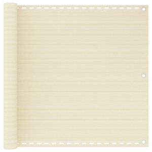 vidaXL Balkonscherm 90x600 cm HDPE cr&egrave;mekleurig