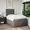 vidaXL Boxspring met matras stof taupe 120x190 cm