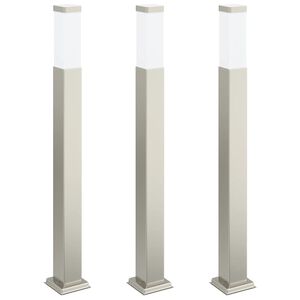 vidaXL Bolderverlichting 3 stuks 80 cm RVS IP44
