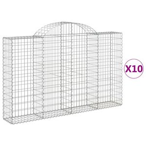 vidaXL Schanskorven 10 st gewelfd 200x30x120/140 cm ijzer