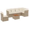 vidaXL 7-delige Loungeset met kussens poly rattan beige