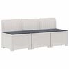 vidaXL 3-zits tuinbank met kussens in rattanlook PP Wit