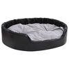vidaXL Hondenmand 99x89x21 cm pluche en kunstleer zwart en grijs