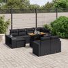 vidaXL 11-delige Loungeset met kussens poly rattan zwart