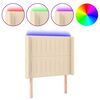 vidaXL Hoofdbord LED 103x16x118/128 cm stof cr&egrave;mekleurig