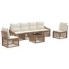 vidaXL Tuinbankenset 7 st Beige poly rattan