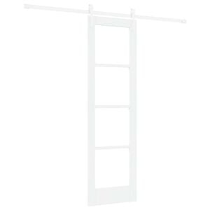 vidaXL Schuifdeur 61 x 198,5 cm Massief grenenhout en glas Wit