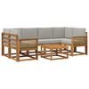 vidaXL Buiten bankenset 7 st Naturel en lichtgrijs Polyester