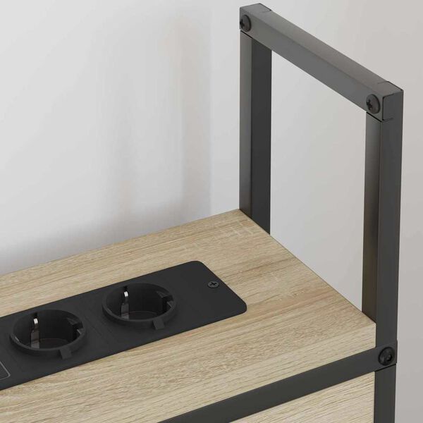 vidaXL Opberghoofdbord met Oplaadstation Sonoma eiken 102 x 15 x 98 cm