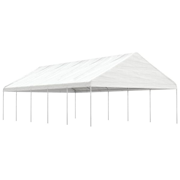 vidaXL Prieel met dak 11,15x5,88x3,75 m polyetheen wit