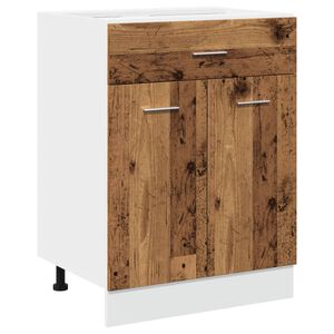 vidaXL Onderkast met lade Lyon 60x46x81,5 cm bewerkt hout oud houtkleurig