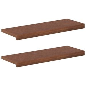 vidaXL Trap Tread 2 st 70 x 25 x 2 cm Donkerbruin Massief Eikenhout