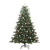 vidaXL Kunstkerstboom Groen 210 cm PVC en Metaal en Plastic