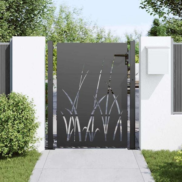vidaXL Tuinpoort met slot Zwart 85 x 155 cm Poedergecoat staal