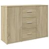 vidaXL Dressoir 90,5x29,5x65 cm bewerkt hout sonoma eikenkleurig