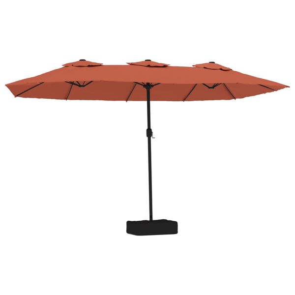 vidaXL Parasol dubbel dak 449x265 cm terracottakleurig