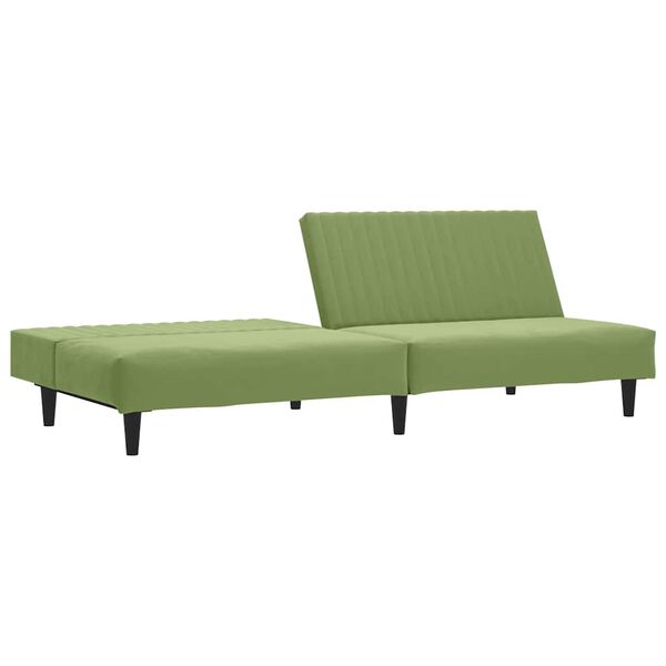 vidaXL Slaapbank 2-zits fluweel lichtgroen