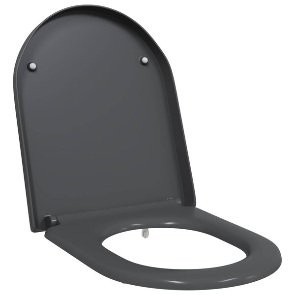 vidaXL Toiletzitting Antraciet 49 x 36 x 4 cm Duroplast