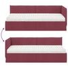 vidaXL Hoekbedframe met Matras met hoofdeinde 2 pcs Grijs Fluweel