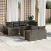 vidaXL 11-delige Loungeset met kussens poly rattan grijs
