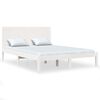 vidaXL Bedframe massief hout wit 150x200 cm